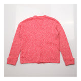 Cardigan V Neck Button Front Marl Pink