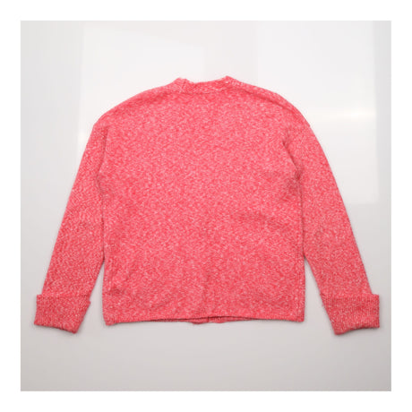 Cardigan V Neck Button Front Marl Pink