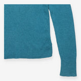 Roll Neck Jumper Ribbed Teal Wool Blend