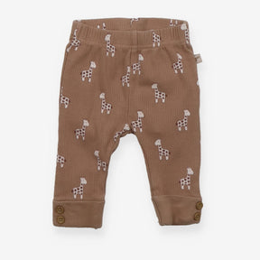 Leggings brown ribbed giraffe