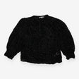 Blouse Black Velvet Devore Animal Print Long Sleev