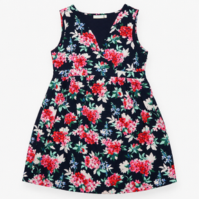 Floral V-Neck Maternity Midi Dress