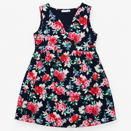 Floral V-Neck Maternity Midi Dress
