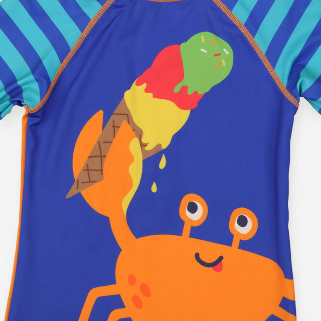 Little Sun safe Swim Suit Tropical Crab Print
