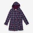 Dressing Gown Purple Teal Check Star Print Hooded