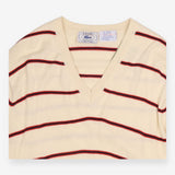 Vintage Izod Lacoste V-Neck Jumper Cream Striped