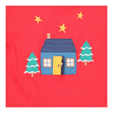 T-Shirt Long Sleeve Red Winter Cottage
