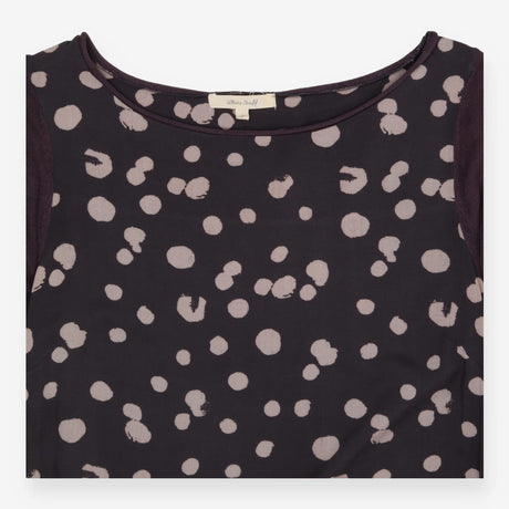 White Stuff Grey Polka Dot Hybrid Knit & Jersey Lo