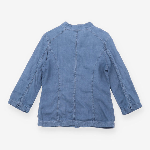 Linen Jacket Navy Blue Bullfinch Button Front