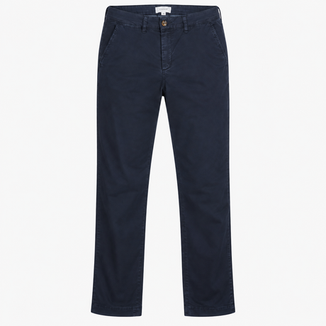 Cotton Stretch Chino Trousers Navy Blue