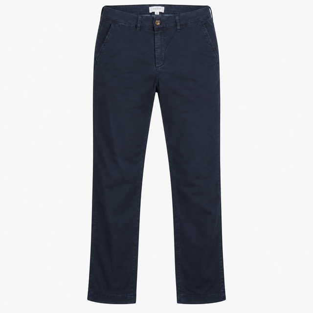 Cotton Stretch Chino Trousers Navy Blue