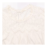 High Neck Top White Broderie Anglaise