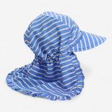Swim hat blue stripe with frills