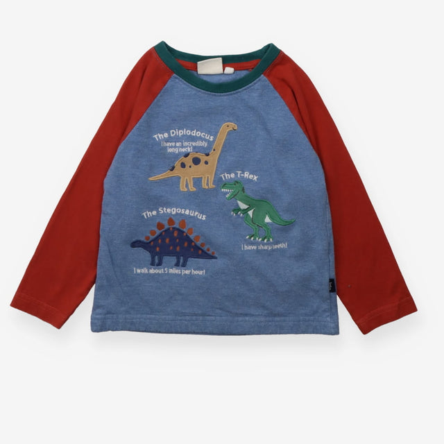 Tee Shirt Long Sleeve With Diplodocus, T-Rex and S
