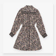 Floral Paisley Long Sleeve Shirt Dress Black Multi