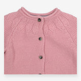 Cardigan pink brown buttons fancy yolk