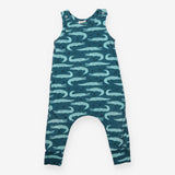 Jersey Romper Blue with Turquoise Crocodiles