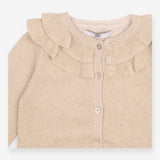 Gold Festive Glittered Frill Cardigan