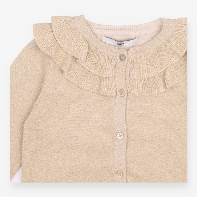 Gold Festive Glittered Frill Cardigan
