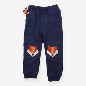 Navy Joggers Fox Appliques 