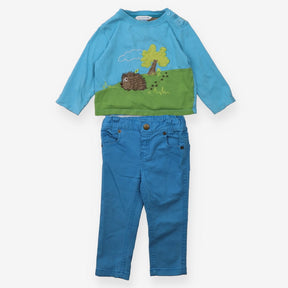 Blue Hedgehog Long Sleeves and Jeans 