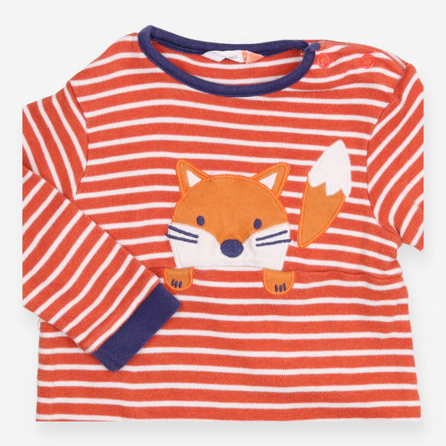 Fox Orange Striped Sleepsuit