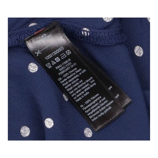 Midi Skirt Polka Dot Button Detail Navy