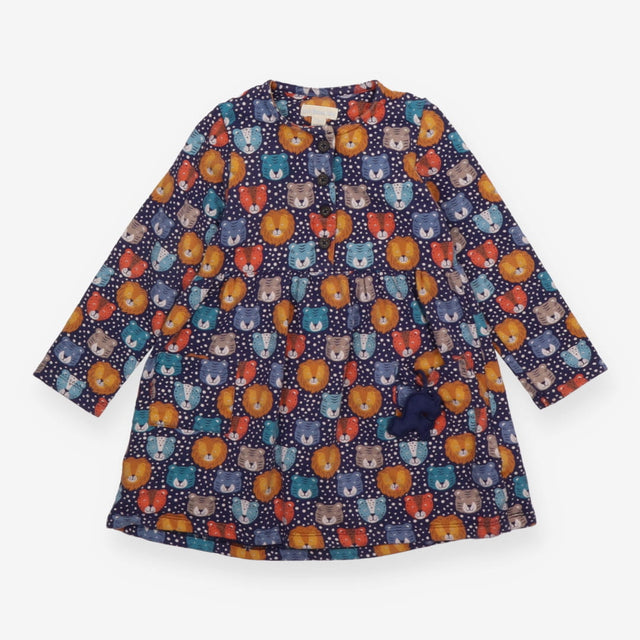 Dress long sleeved navy animals face