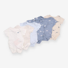 Bodysuits Blue and White Aeroplanes 6-Pack