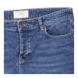 Shorts Blue Denim Turn Up Knee Length Jean Shorts