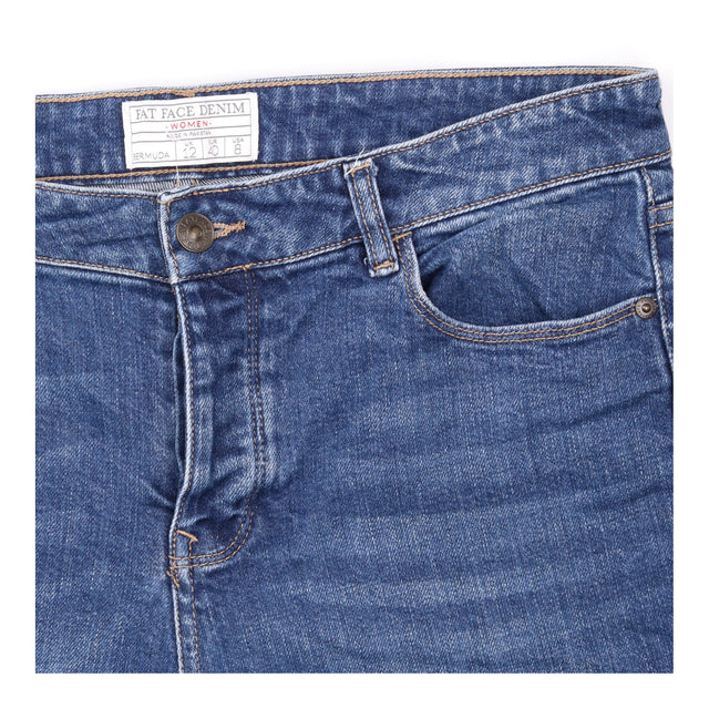 Shorts Blue Denim Turn Up Knee Length Jean Shorts