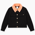 Jacket Black Detachable Faux Fur Collar Button Fro