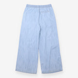 Wide Leg Petite Trousers in Light Blue Denim Look