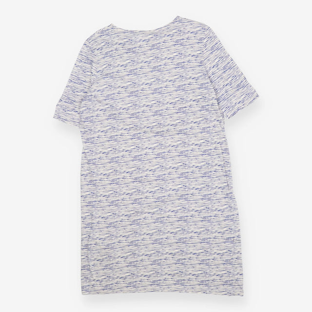 People Tree Organic Cotton White Blue Abstract Str