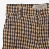 Brown Check Pull on Jersey Trouser