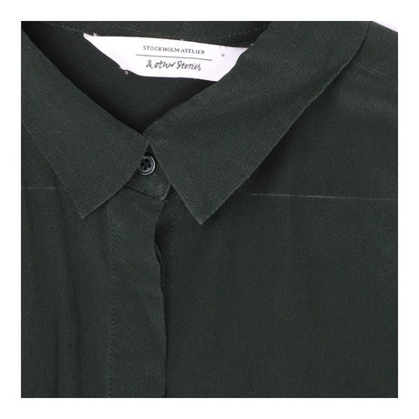 & Other Stories Green Silk Shirt – Long Sleeve, 10