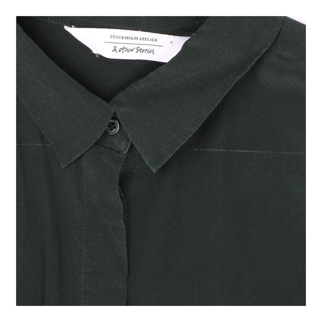 & Other Stories Green Silk Shirt – Long Sleeve, 10