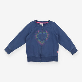 Blue Heart Zip Hoodie