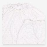 Pyjamas White Frill Neckline Polka Dot