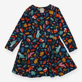 Dress LS blue woodland jersey