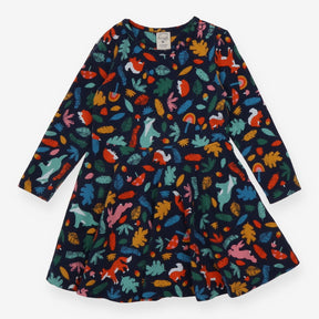 Dress LS blue woodland jersey
