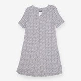 Navy & White Patterned Mini Dress – High Neck Sty