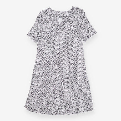 Navy & White Patterned Mini Dress – High Neck Sty
