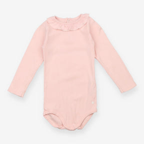 Bodysuit Long Sleeve Pink Collared 