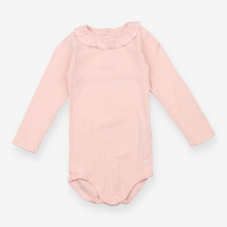 Bodysuit Long Sleeve Pink Collared 