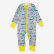 Organic Cotton Ducky Zebra Zip-Up Romper
