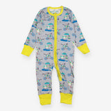 Organic Cotton Ducky Zebra Zip-Up Romper