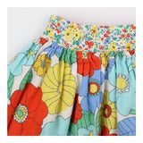 Pleated bright flower skirt