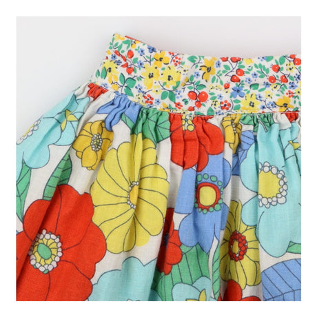 Pleated bright flower skirt