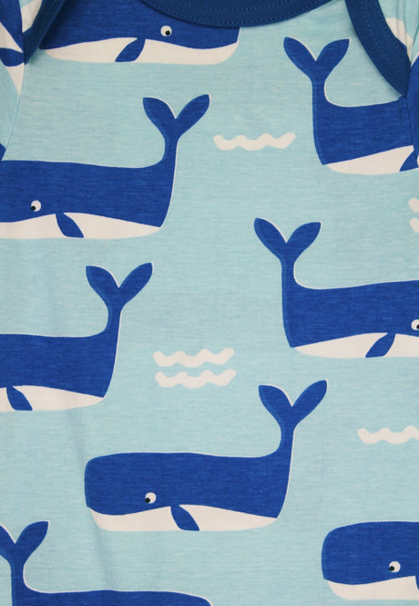 Organic Whale Waves Print Romper